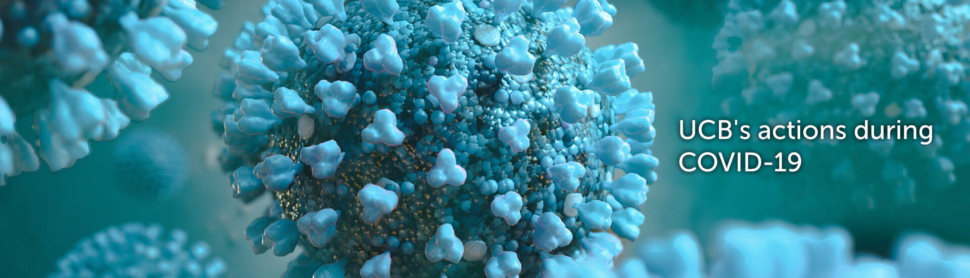 Enlarged blue Coronavirus molecule 